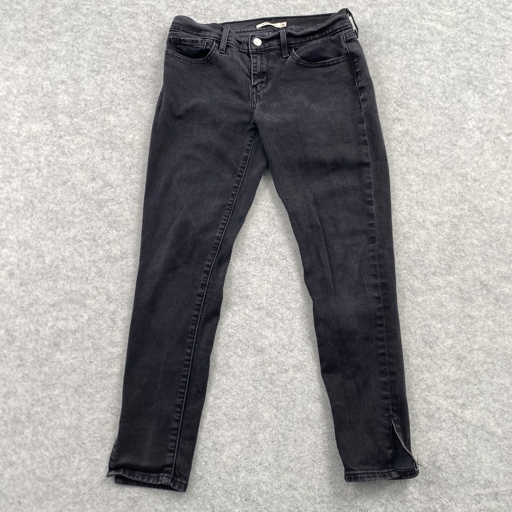 Levi's 710 Super Skinny Jeans Womens 28 (28x24) Charcoal Wash Ankle Zip Stretch